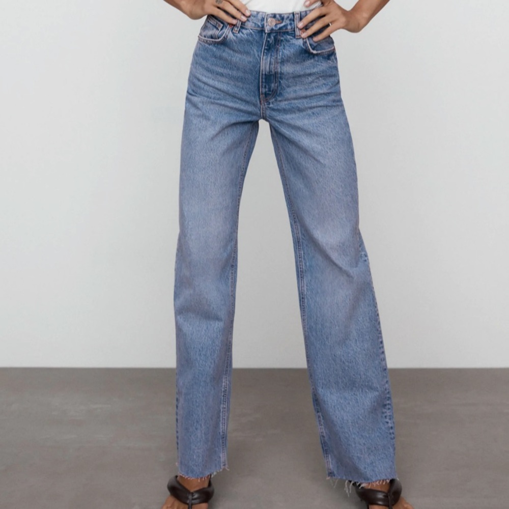 Tiktok zara wide leg hi-rise jeans